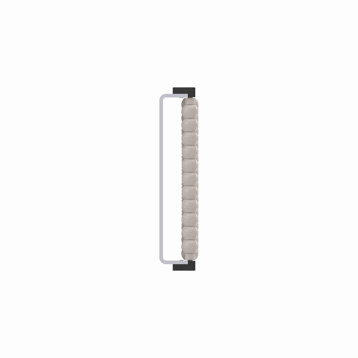 System Plast Beadwall: 1.47"W X 6.48"H X 120"L Beige Stainless Steel - VG-685-SS-6-10