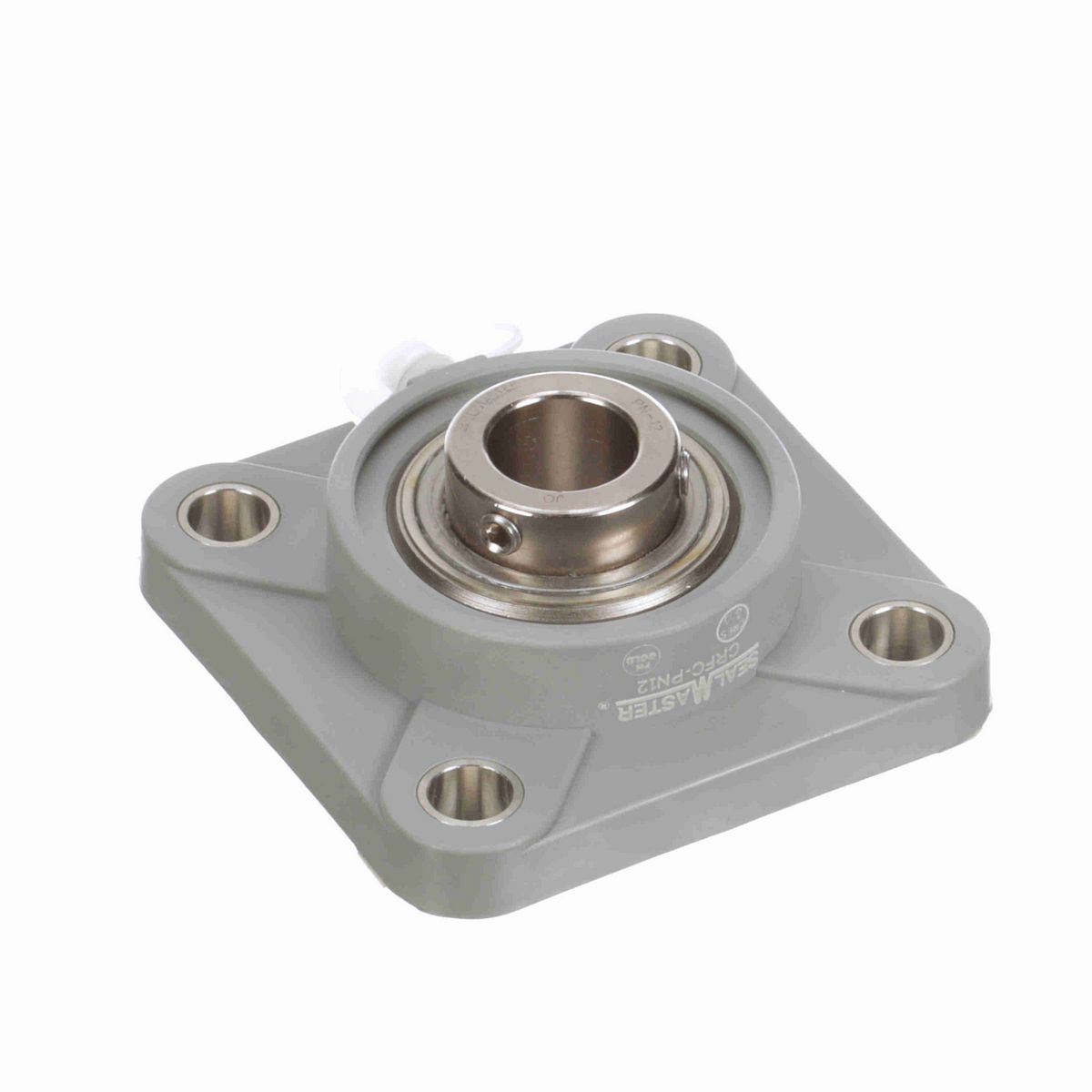Sealmaster Mounted Composite Four Bolt Flange Ball Bearing - 52100 Bearing Steel, Phosphorus Nickel Coated - Setscrew Lock - Corrosion Resistant - CRFC-PN12