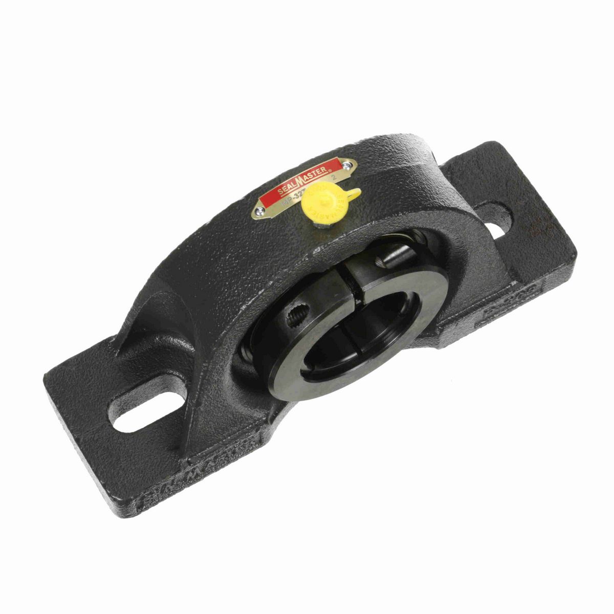 Sealmaster Mounted Cast Iron Two Bolt Pillow Block Ball Bearing - 52100 Bearing Steel, Black Oxided - Concentric Lock - MP-32T
