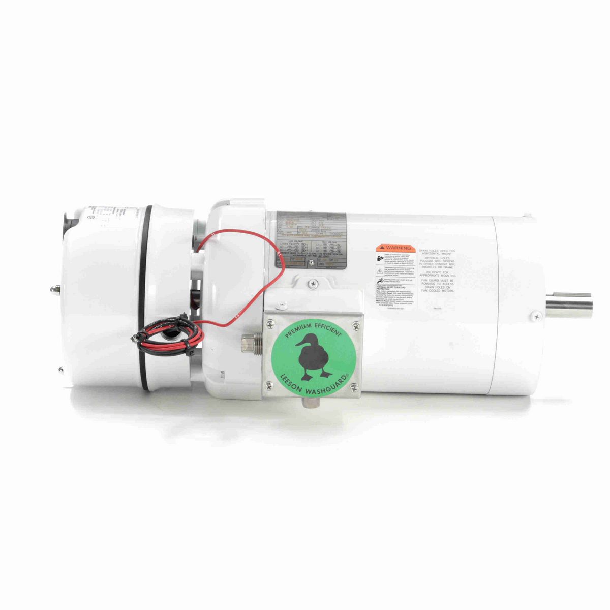 LEESON White Duck™ Brake Motor, 2 HP, 3 Ph, 60 Hz, 230/460 V, 1800 RPM, 145TC Frame, TEFC - 122196.00