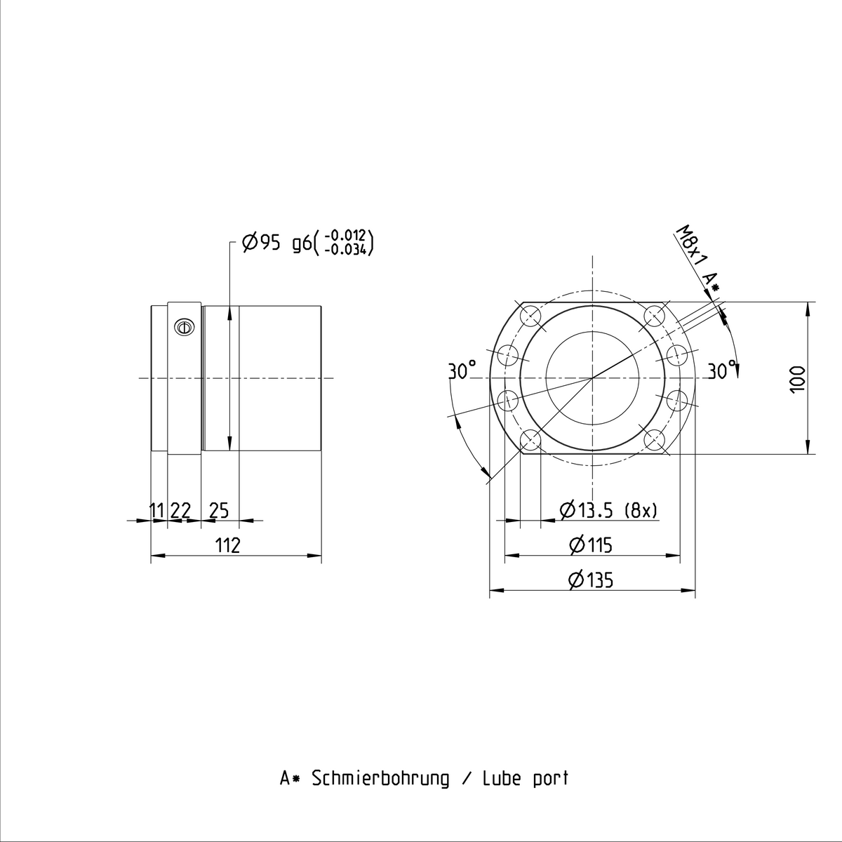 Одинарная гайка с фланцем Bosch Rexroth FED-E-B 63X20RX6,5-4X2 [R151267032]