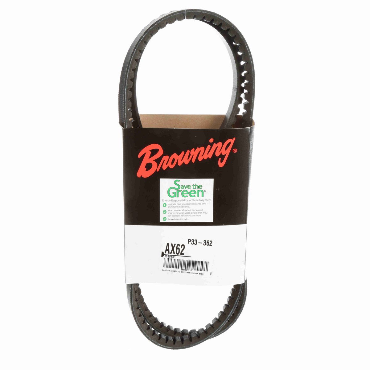 Browning EPDM Notched Belt 98% Efficient - AX62