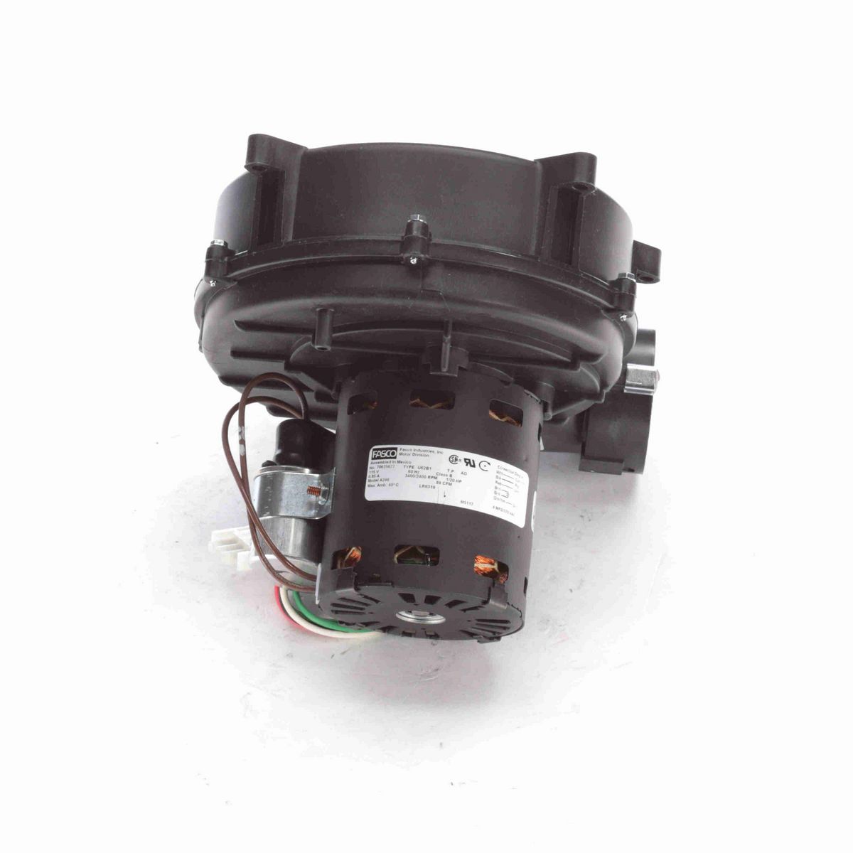 FASCO Round Outlet Permanent Split Capacitor OEM Replacement Draft Inducer Blower, 115 Volts, Flange: No - A246