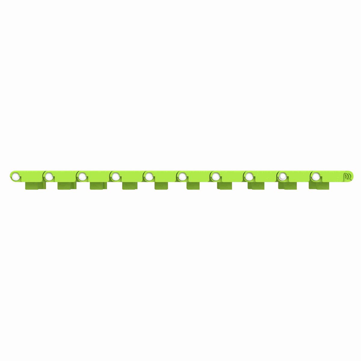 Rexnord 1001FT Straight Running Solid Top, Material: Bright Lime-Green Dry PET Low Friction, Width: 84mm, Pitch: 1in - 876.38.65