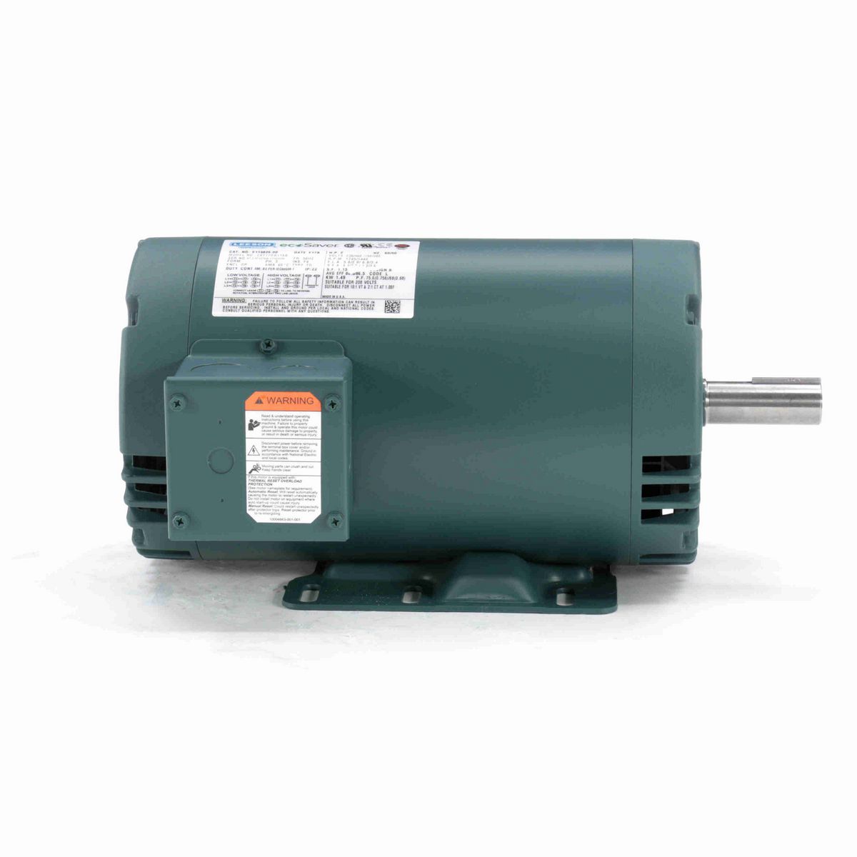 LEESON ecoSaver™ General Purpose Motor, 2 & 2 HP, 3 Ph, 60 & 50 Hz, 230/460 & 190/380 V, 1800 & 1500 RPM, 56HZ Frame, DP - E115826.00