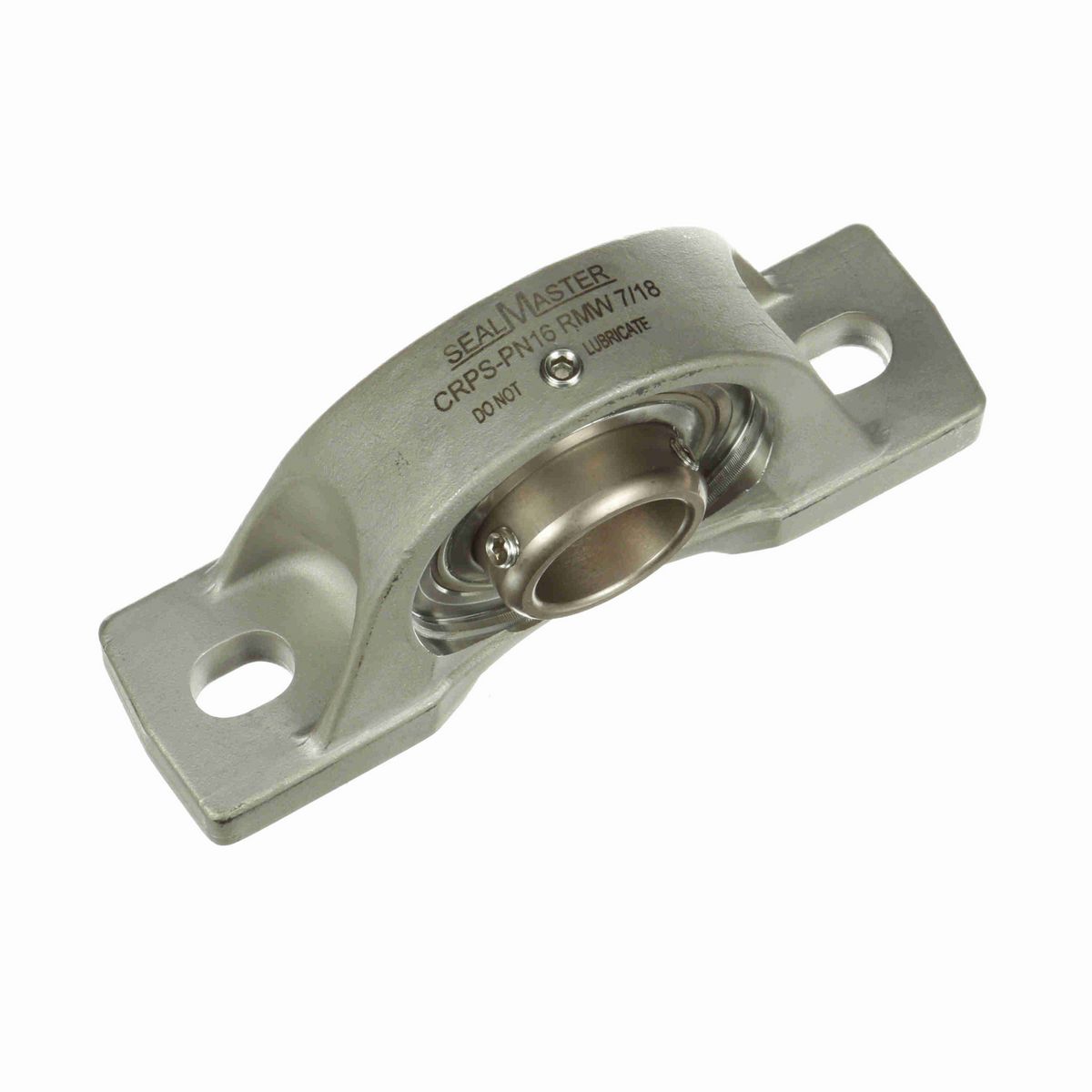 Sealmaster Mounted Stainless Steel Two Bolt Pillow Block Ball Bearing - 52100 Bearing Steel, Phosphorus Nickel Coated - Setscrew Lock - Corrosion Resistant - Reduced Maintenance - Lubed for Life - CRPS-PN16 RMW
