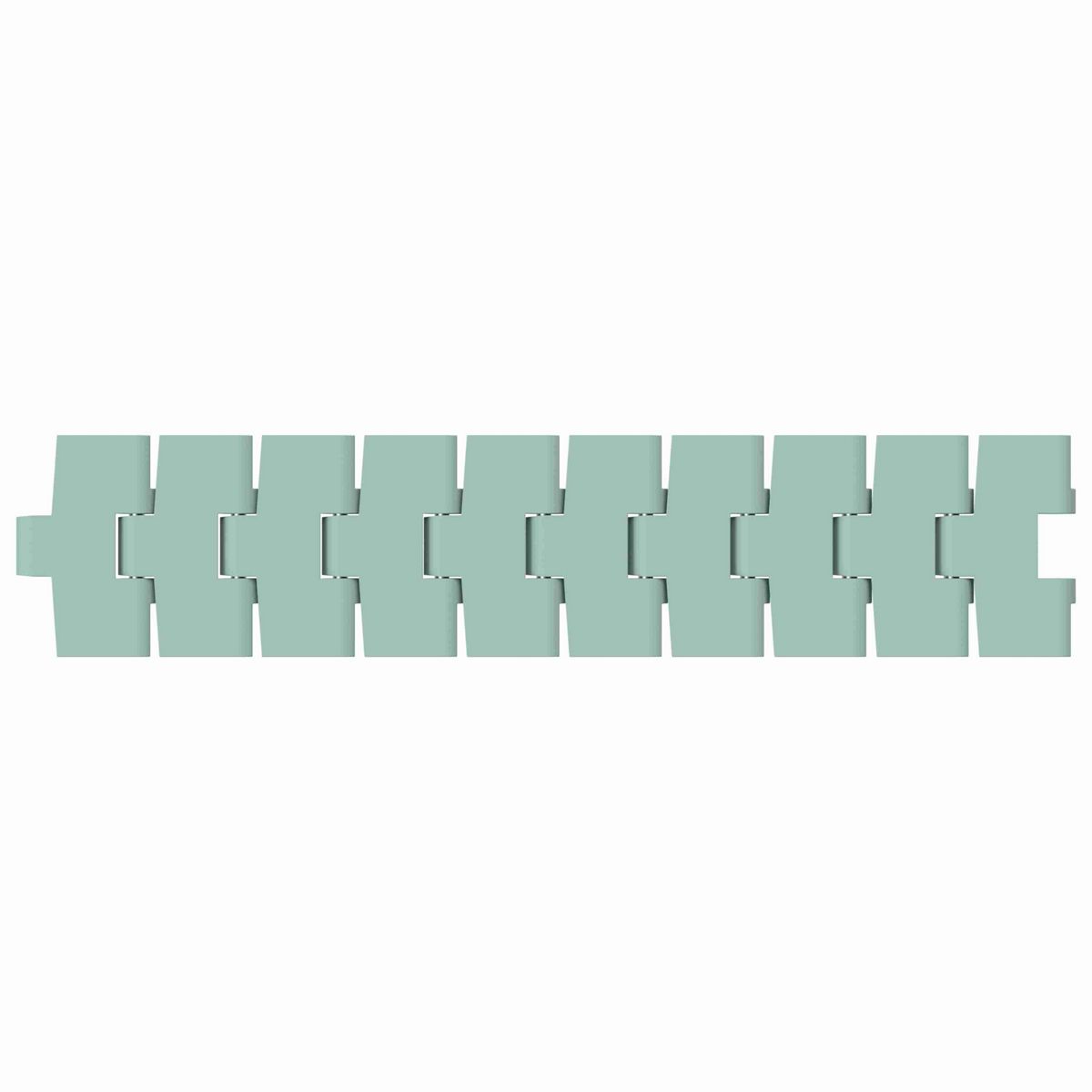 Rexnord 880TAB Side-flexing Solid Top, Material: Heat Stabilized (Green), Width: 3.25in, Pitch: 1.5in - 81447891