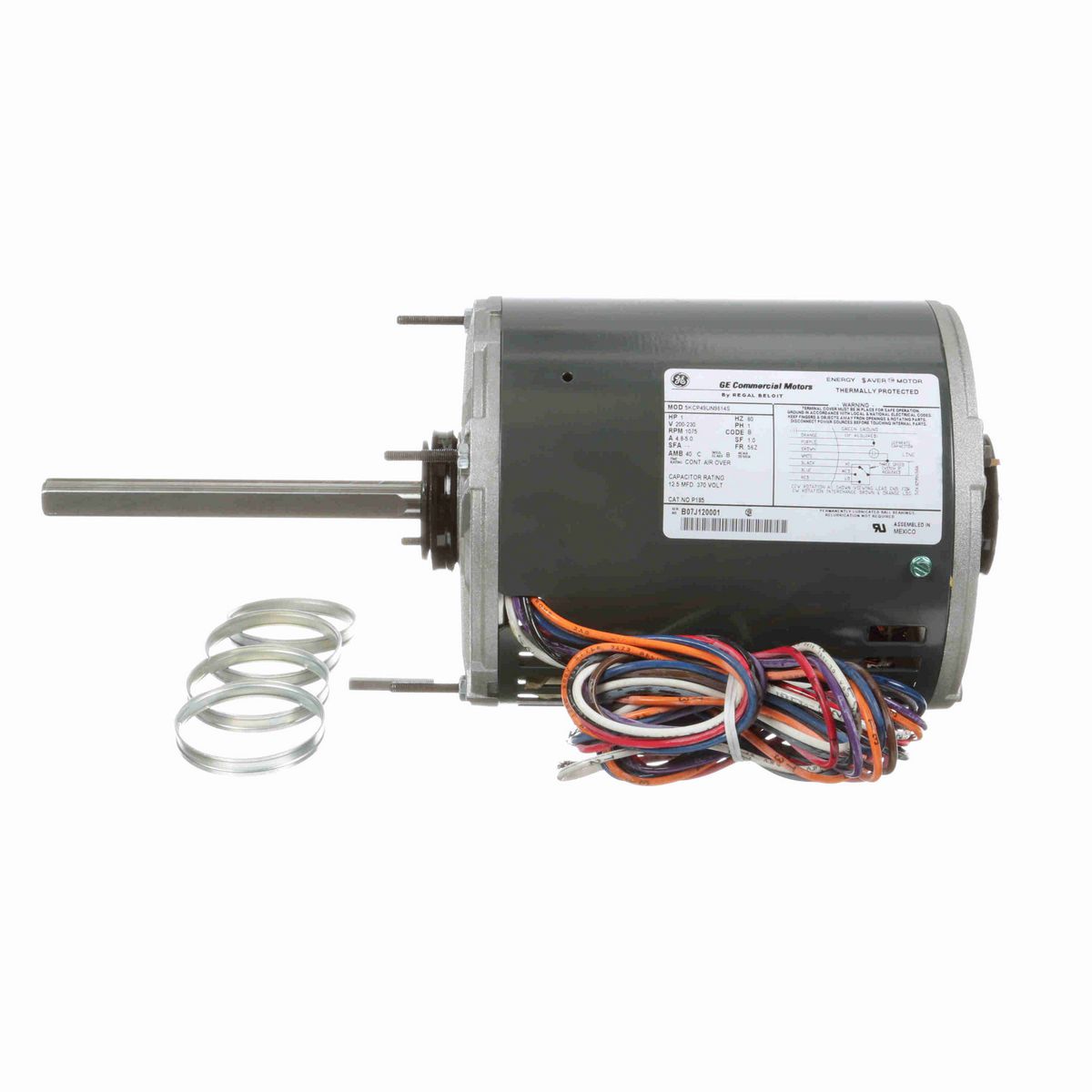 LEESON Condenser Fan Motor, 1 HP, 1 Ph, 60 Hz, 200-230 V, 1200 RPM, 56Z Frame, DP - P185