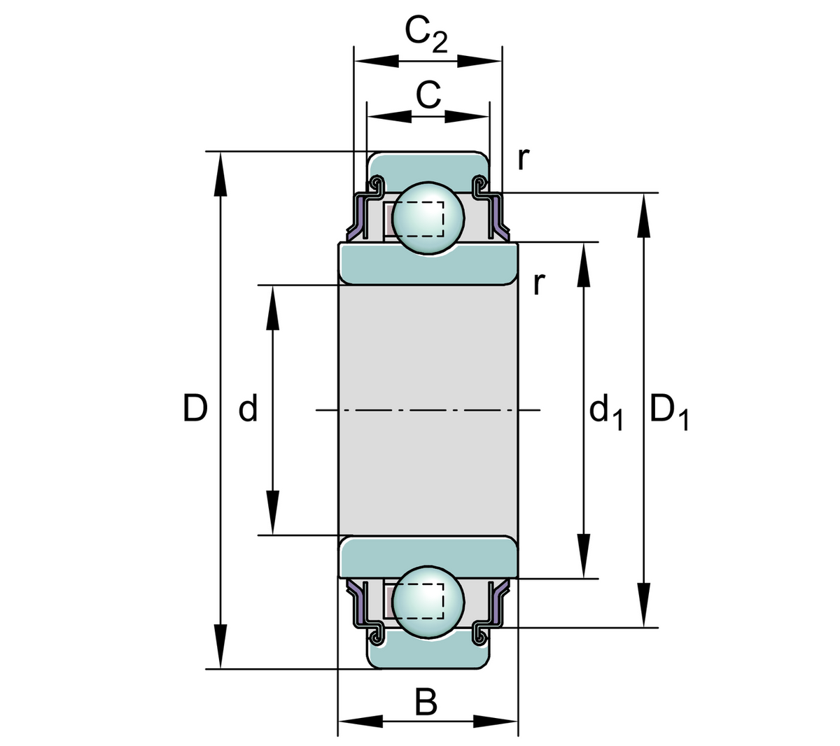 Радиальный шарикоподшипник INA 203-XL-KRR (203-KRR)