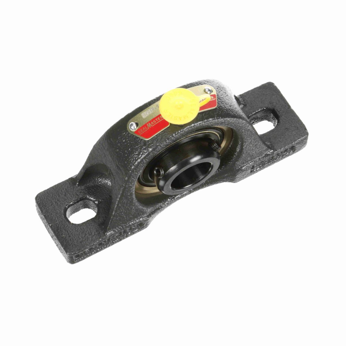 Sealmaster Mounted Cast Iron Two Bolt Pillow Block Ball Bearing - 52100 Bearing Steel, Black Oxided - Setscrew Lock - ENP-14
