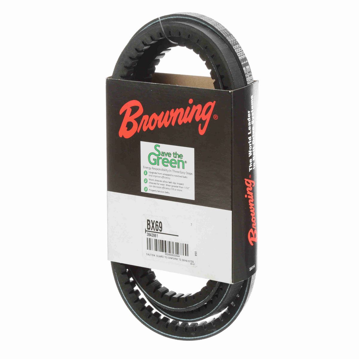 Browning EPDM Notched Belt 98% Efficient - BX69