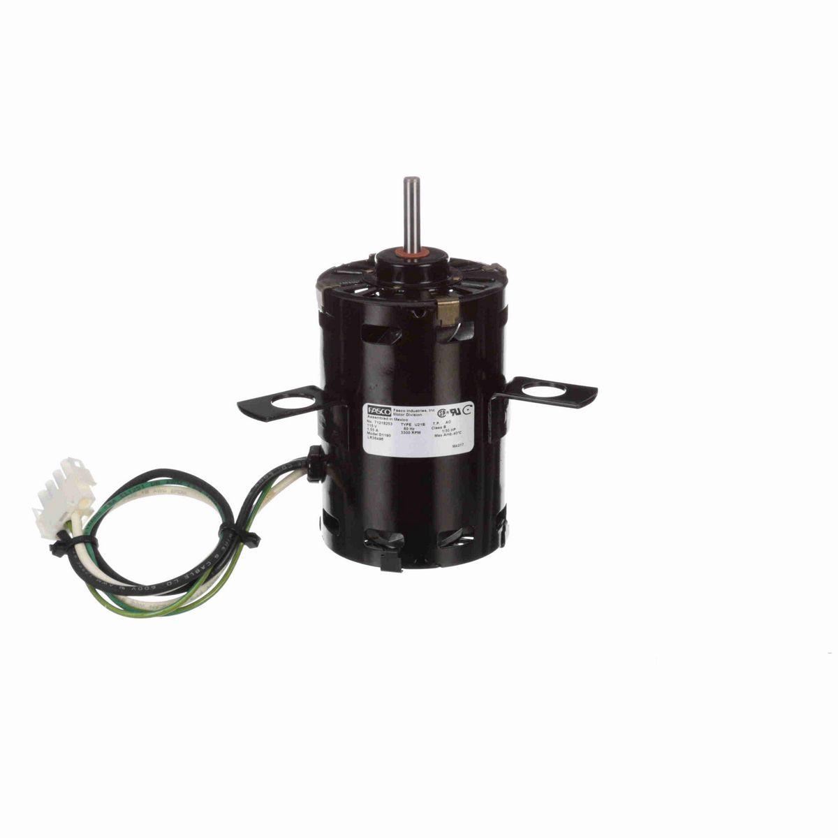 FASCO OEM Replacement Motor, 1/30 HP, 1 Ph, 60 Hz, 115 V, 3300 RPM, 1 Speed, 3.3" Diameter, OAO - D1190