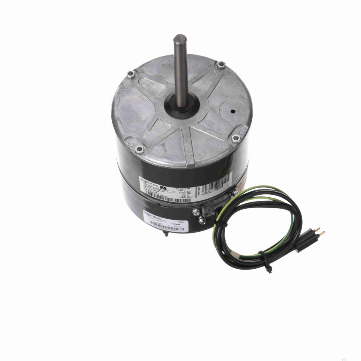 Genteq Refrigeration Motor, 1/5 HP, 1 Ph, 60 Hz, 115 V, 1075 RPM, 1 Speed, 48 Frame, TEAO - 5R002