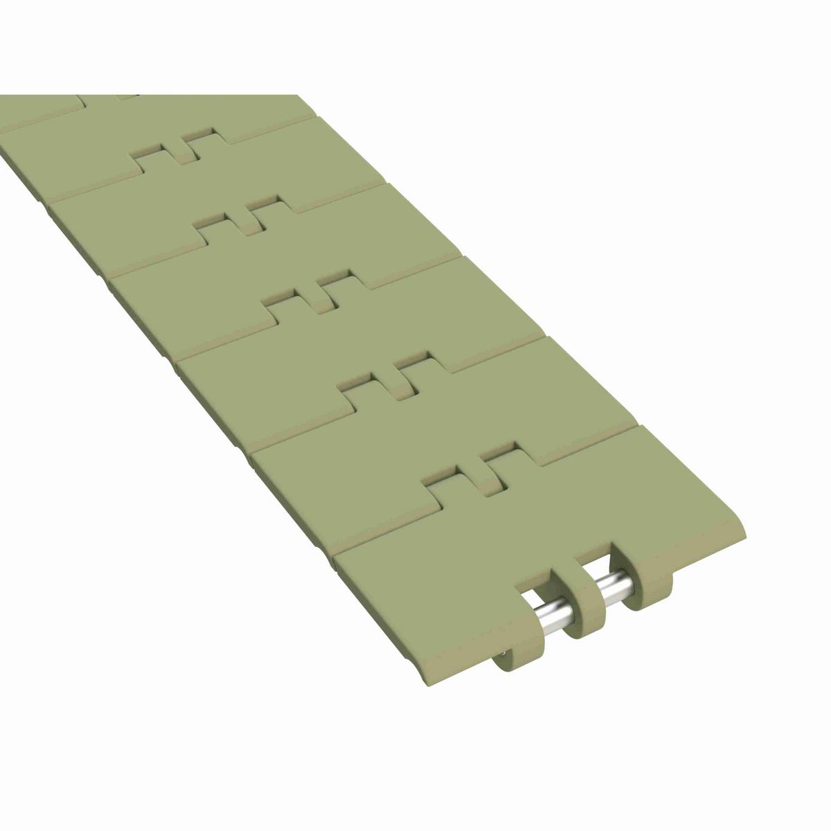 Rexnord 820 Straight Running Solid Top, Material: Green Abrasion Resistant Polyamide, Width: 3.25in, Pitch: 1.5in - 81431521