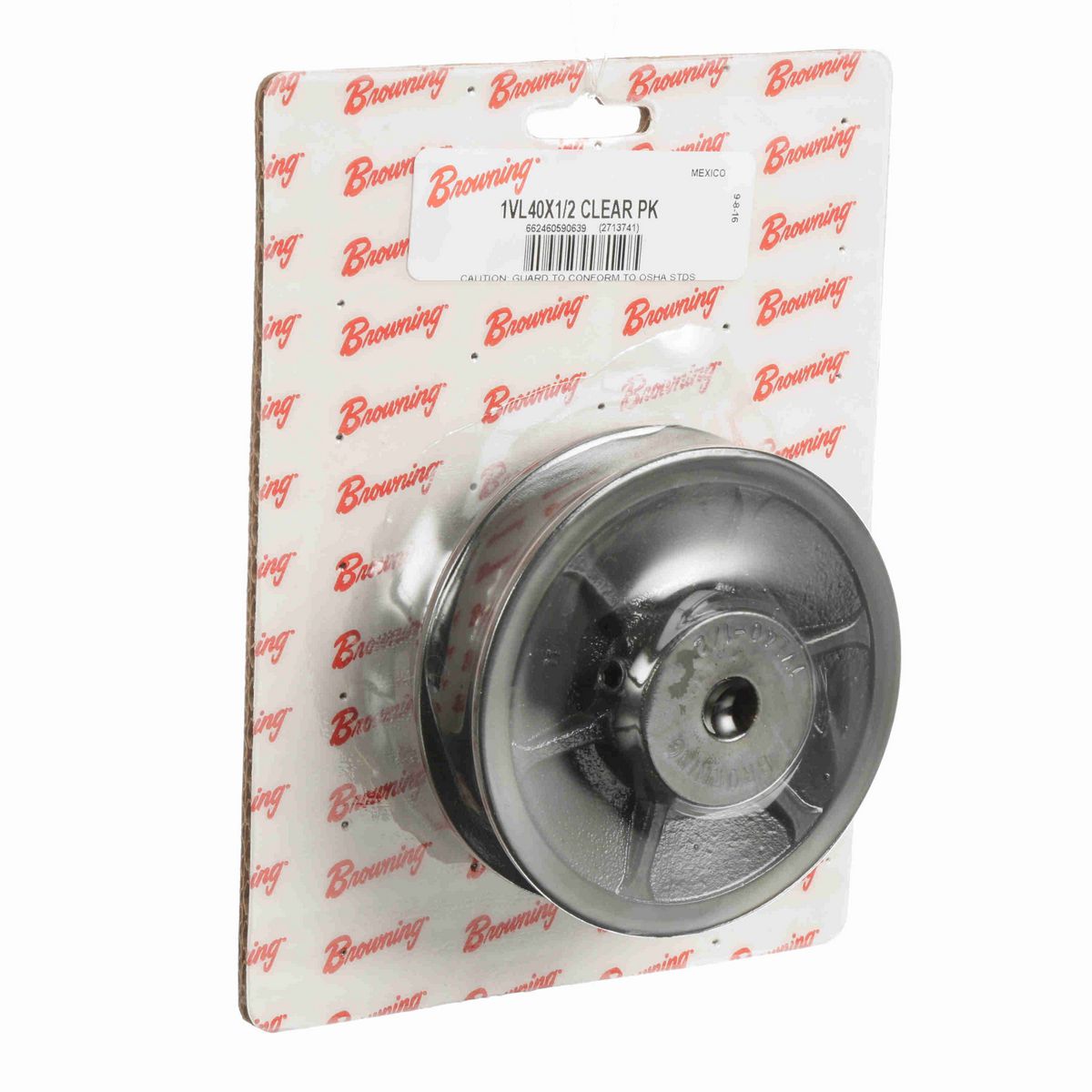 Browning 1 Groove Cast Iron Finish Bore FHP Variable Pitch Sheave Clear Pack - 1VL40X1/2 CLEAR PK