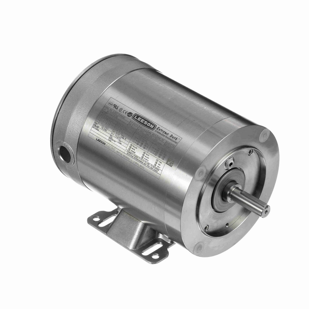 LEESON Extreme Duck® Ultra General Purpose Motor, 0.50 & 0.33 HP, 3 Ph, 60 & 50 Hz, 230/460 & 190/380 V, 1800 & 1500 RPM, 56C Frame, TENV - 117119.00