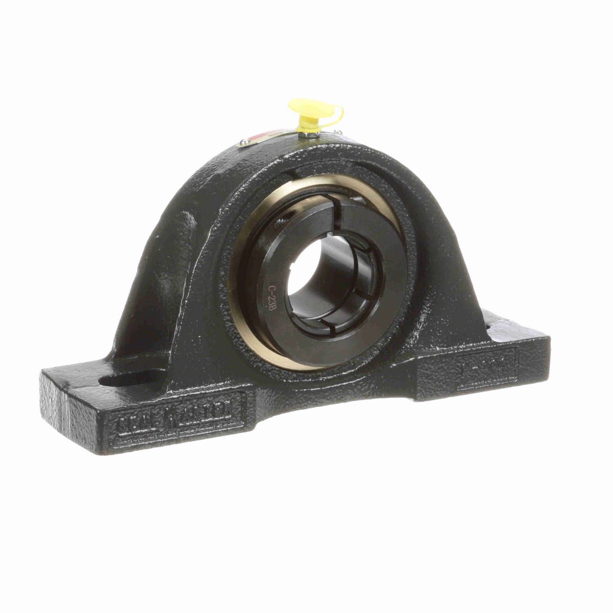 Sealmaster Mounted Cast Iron Two Bolt Pillow Block Ball Bearing - 52100 Bearing Steel, Black Oxided - Concentric Lock - EMP-23T