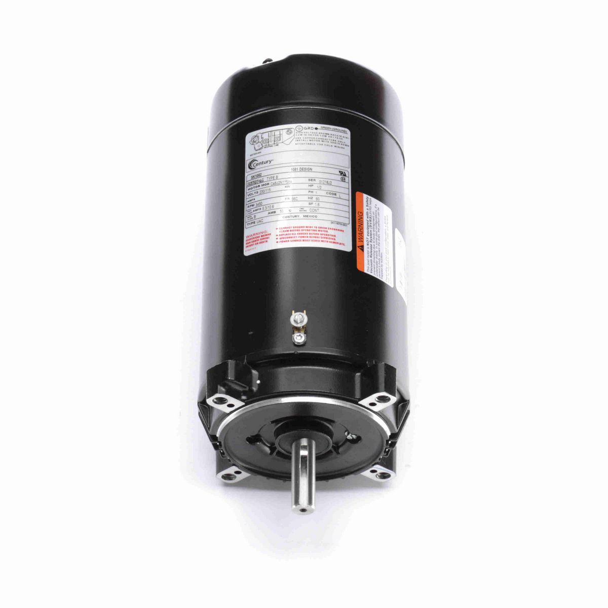 Century Pool Pump Motor, 1/2 HP, 1 Ph, 60 Hz, 230/115 V, 3600 RPM, 56C Frame, ODP - SK1052