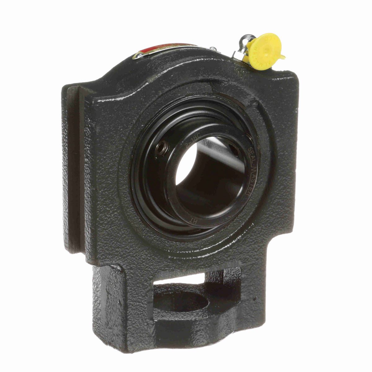 Sealmaster Mounted Cast Iron Wide Slot Take Up Ball Bearing - 52100 Bearing Steel, Black Oxided - Setscrew Lock - ST-28C