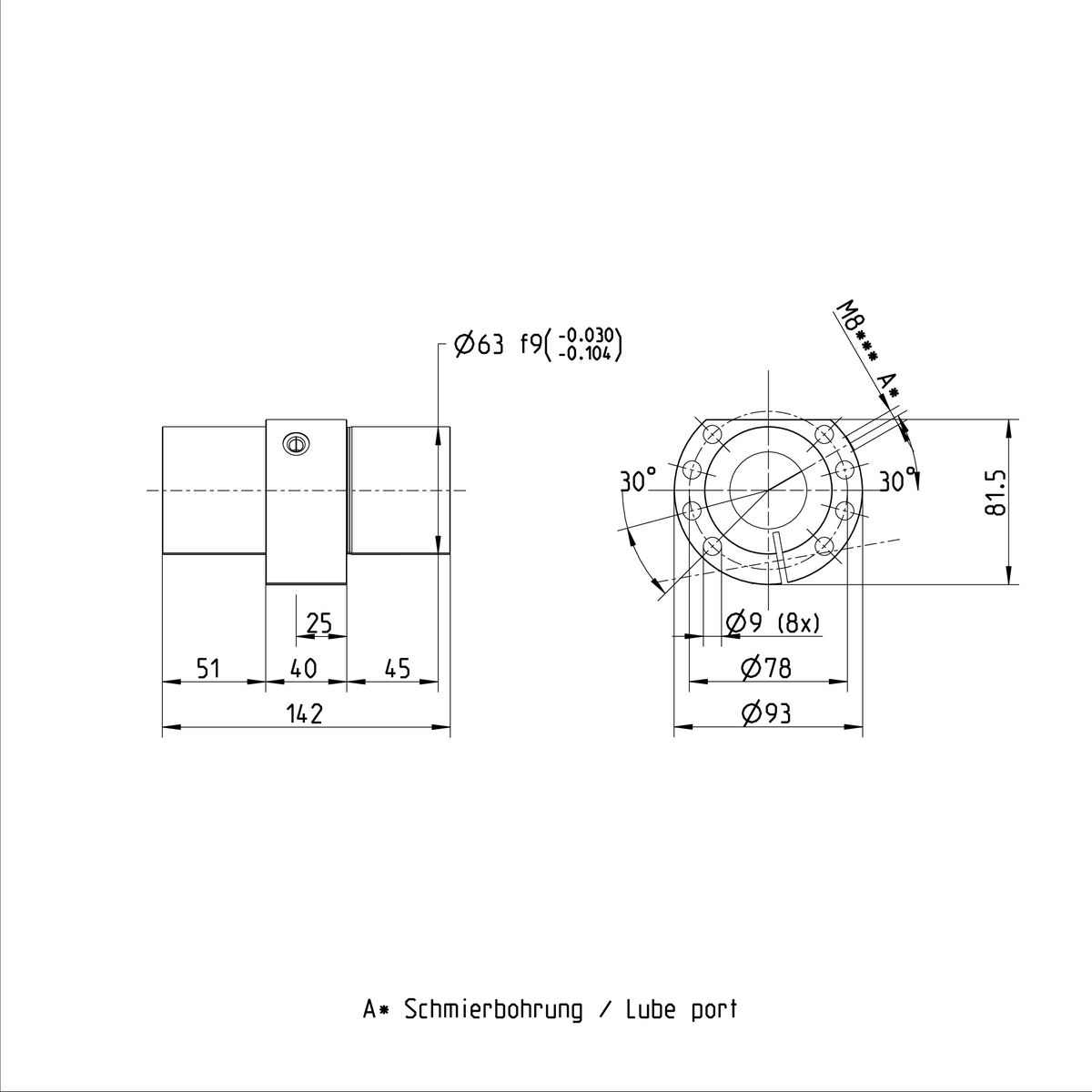 Одинарная гайка с регулируемым предварительным натягом Bosch Rexroth SEM-E-C 40X40RX6-3 [R151249055]