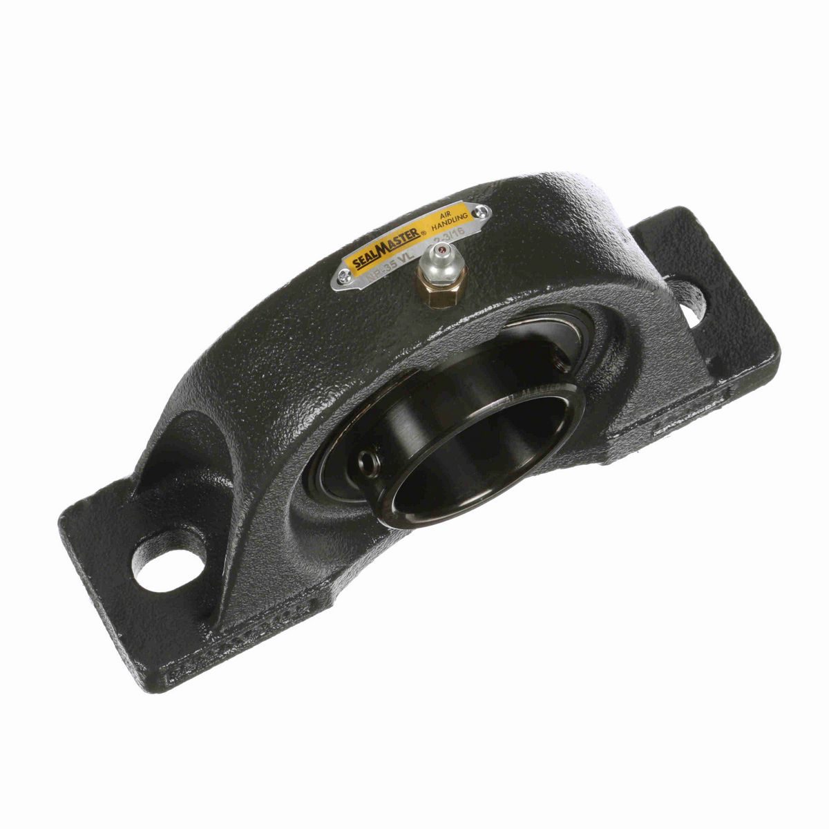 Sealmaster Mounted Cast Iron Two Bolt Pillow Block Ball Bearing - 52100 Bearing Steel, Black Oxided - Setscrew Lock - High Temperature - NP-35 VL