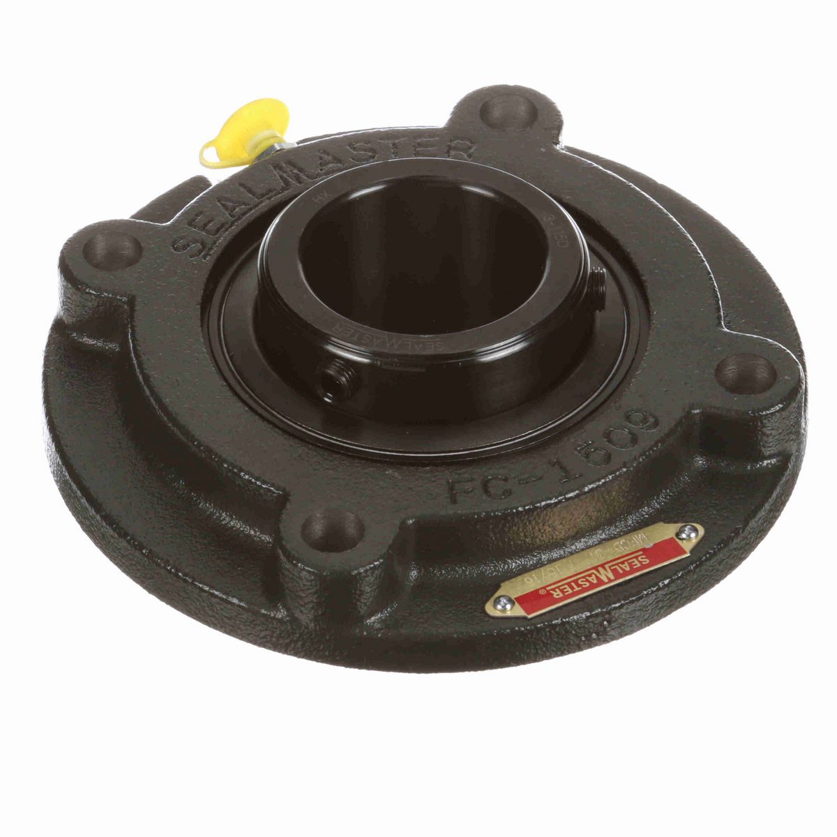Sealmaster Mounted Cast Iron Flange Cartridge Ball Bearing - 52100 Bearing Steel, Black Oxided - Double Setscrew Lock - MFCD-31