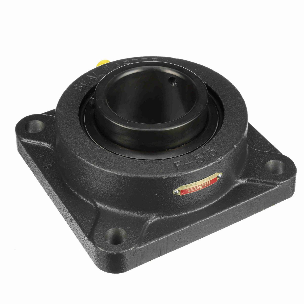 Sealmaster Mounted Cast Iron Four Bolt Flange Ball Bearing - 52100 Bearing Steel, Black Oxided - Setscrew Lock - MSF-51