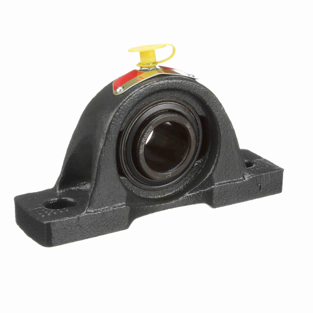 Sealmaster Mounted Cast Iron Two Bolt Pillow Block Ball Bearing - 52100 Bearing Steel, Black Oxided - Setscrew Lock - NP-16