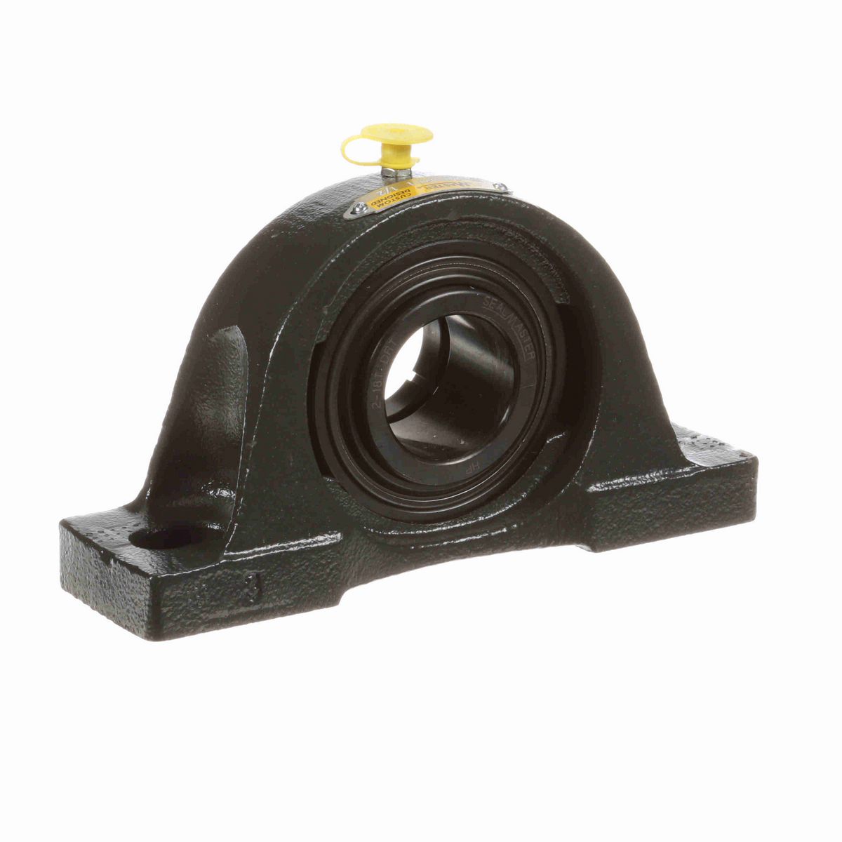Sealmaster Mounted Cast Iron Two Bolt Pillow Block Ball Bearing - 52100 Bearing Steel, Black Oxided - Concentric Lock - High Contamination - NP-24T DRT