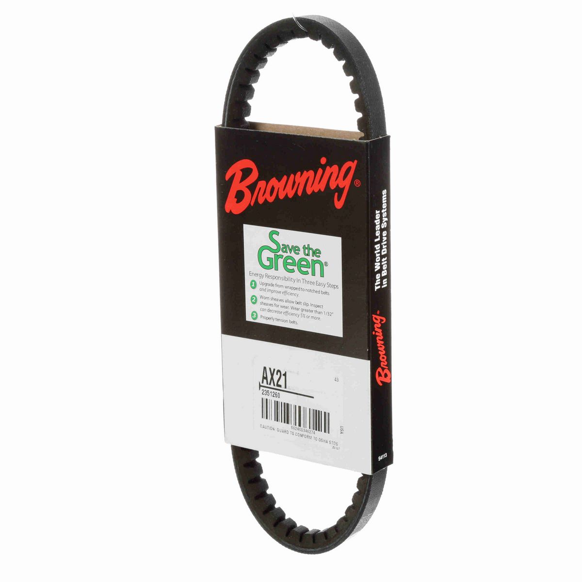Browning EPDM Notched Belt 98% Efficient - AX21