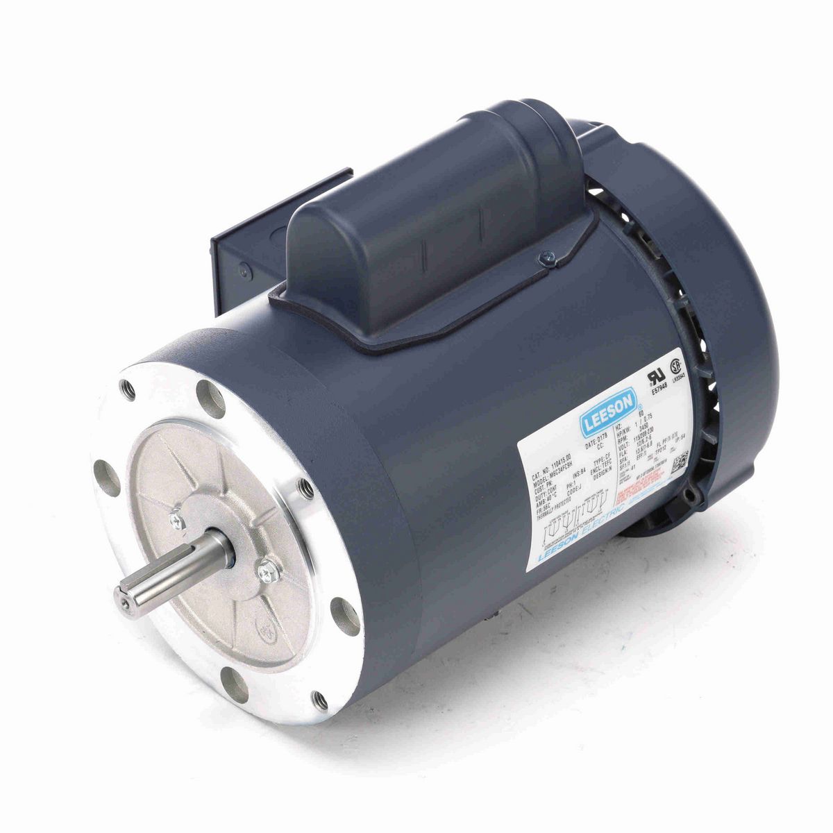 LEESON General Purpose Motor, 1 HP, 1 Ph, 60 Hz, 115/230 V, 3600 RPM, 56C Frame, TEFC - 110415.00