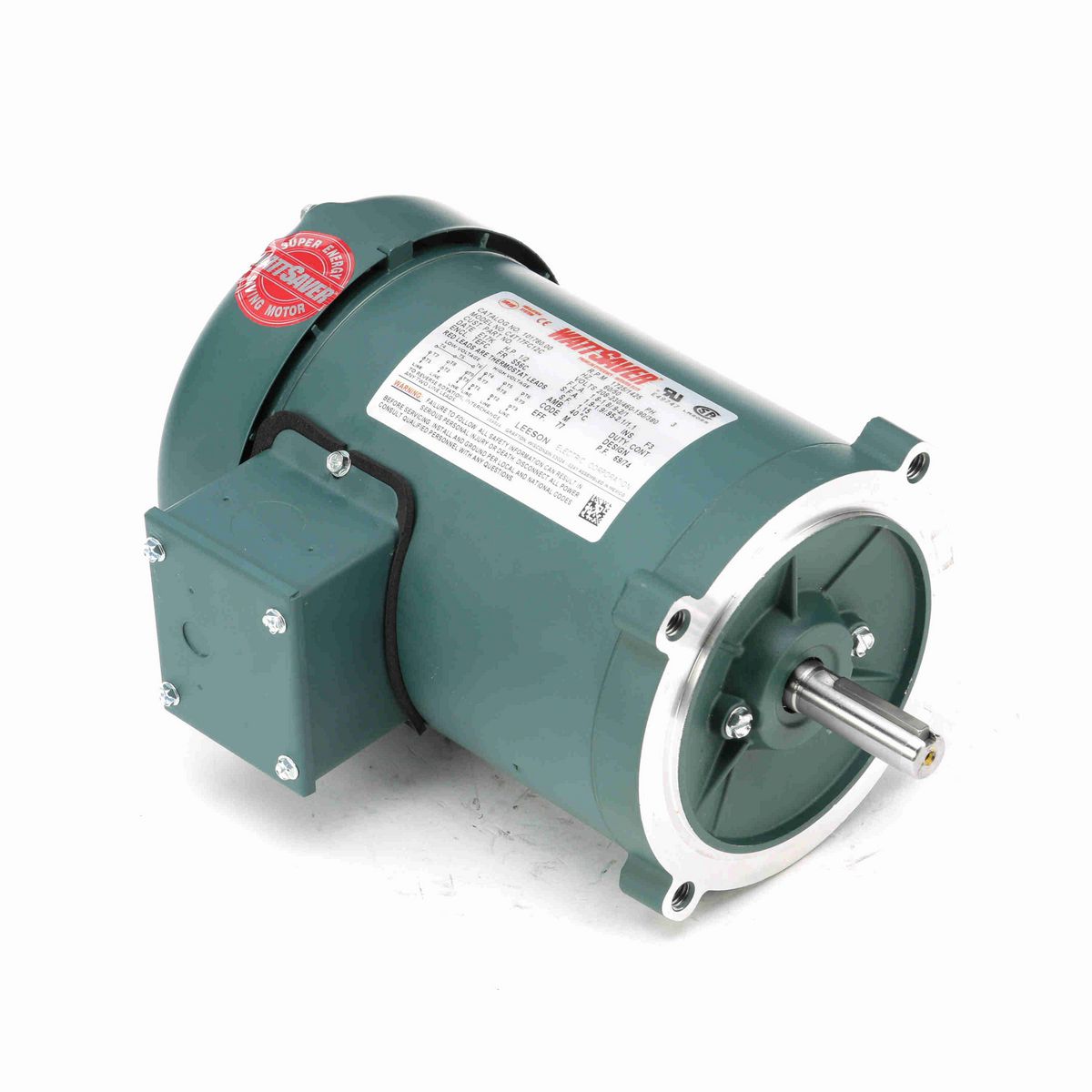 LEESON WATTSAVER® General Purpose Motor, 0.50 & 0.50 HP, 3 Ph, 60 & 50 Hz, 230/460 & 190/380 V, 1800 & 1500 RPM, S56C Frame, TEFC - 101780.00