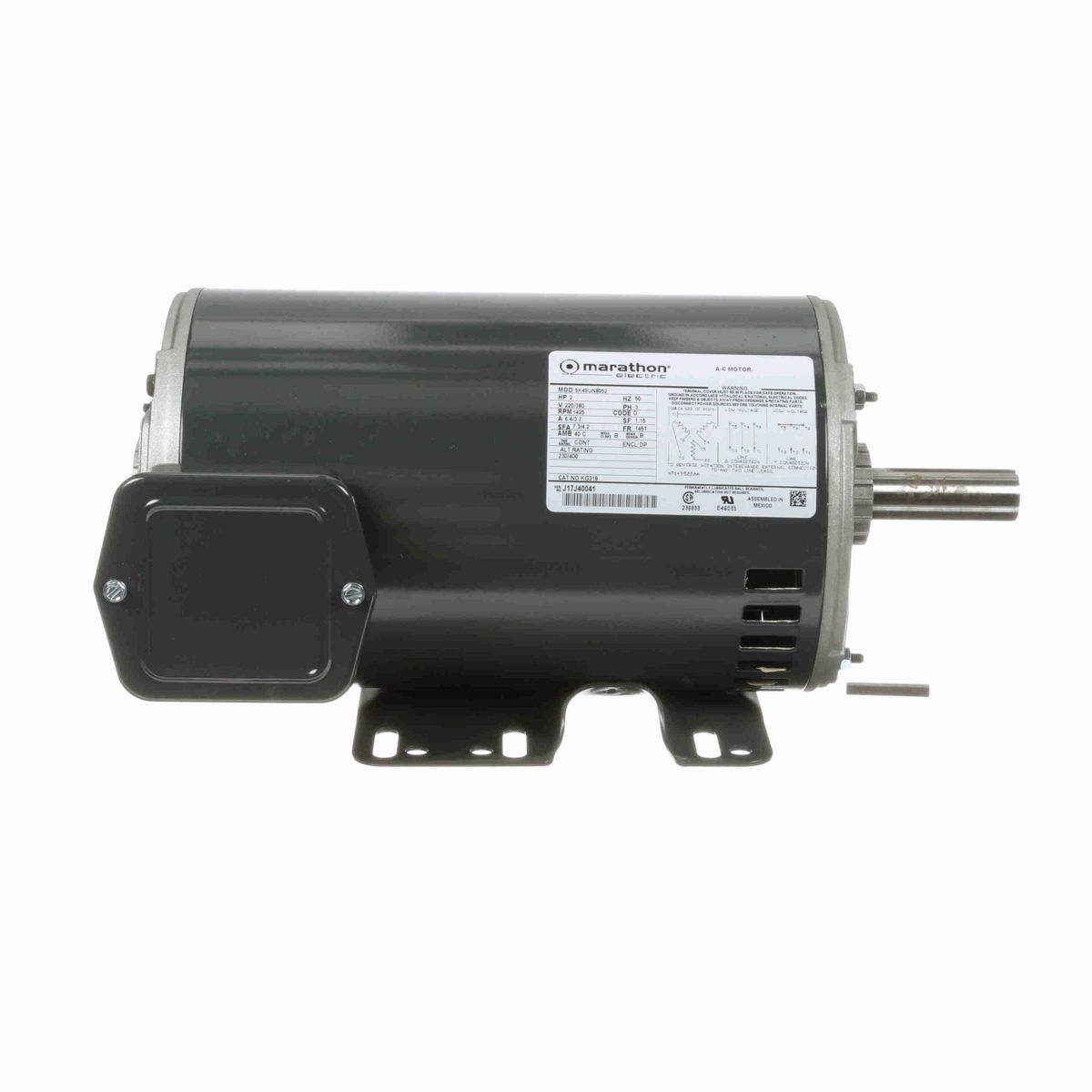 LEESON Other Purpose Motor, 2 HP, 3 Ph, 50 Hz, 220/380 V, 1500 RPM, 145T Frame, DP - KG319