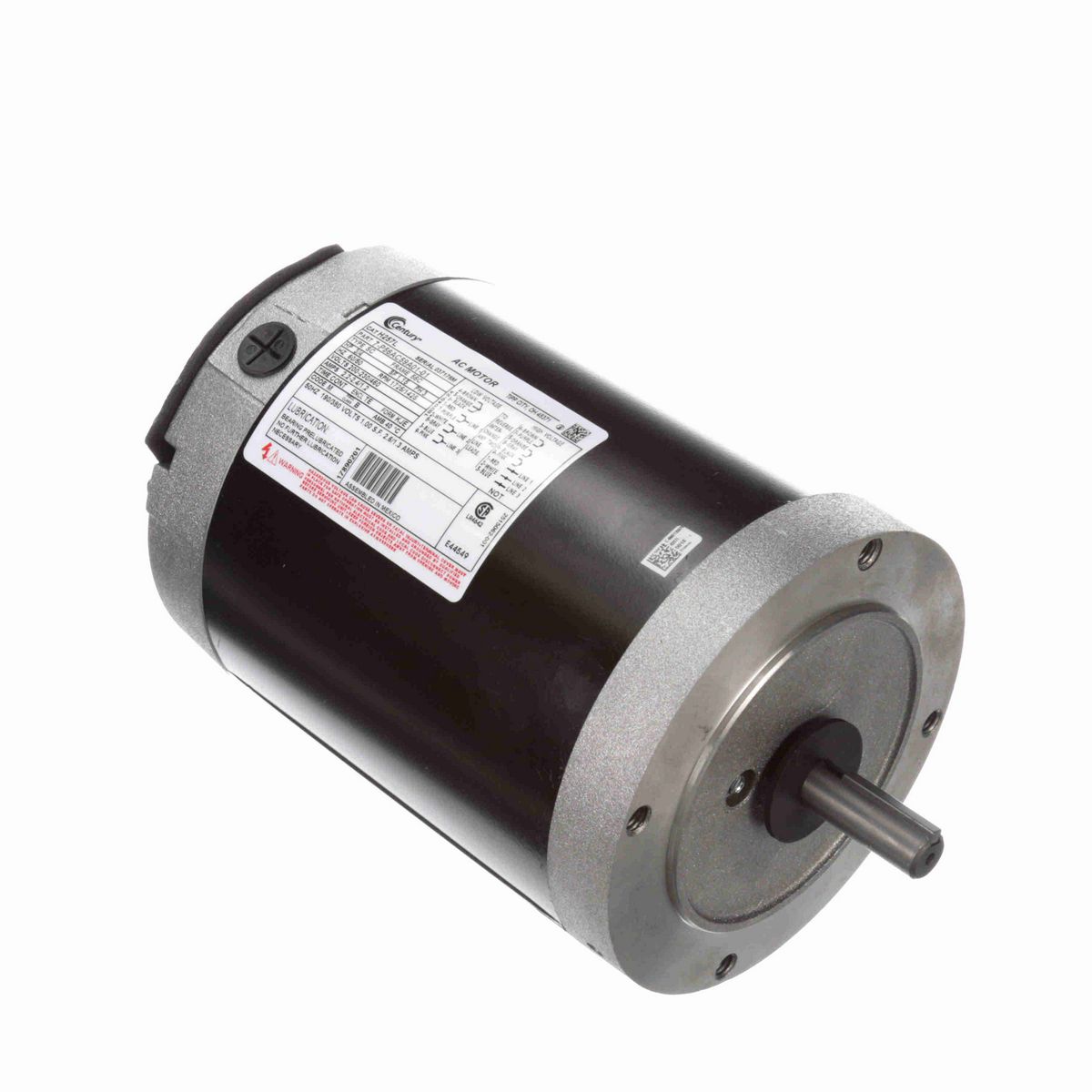 Century General Purpose Motor, 3/4 HP, 3 Ph, 60 Hz, 200-230/460 V, 1800 RPM, 56C Frame, TENV - H257L