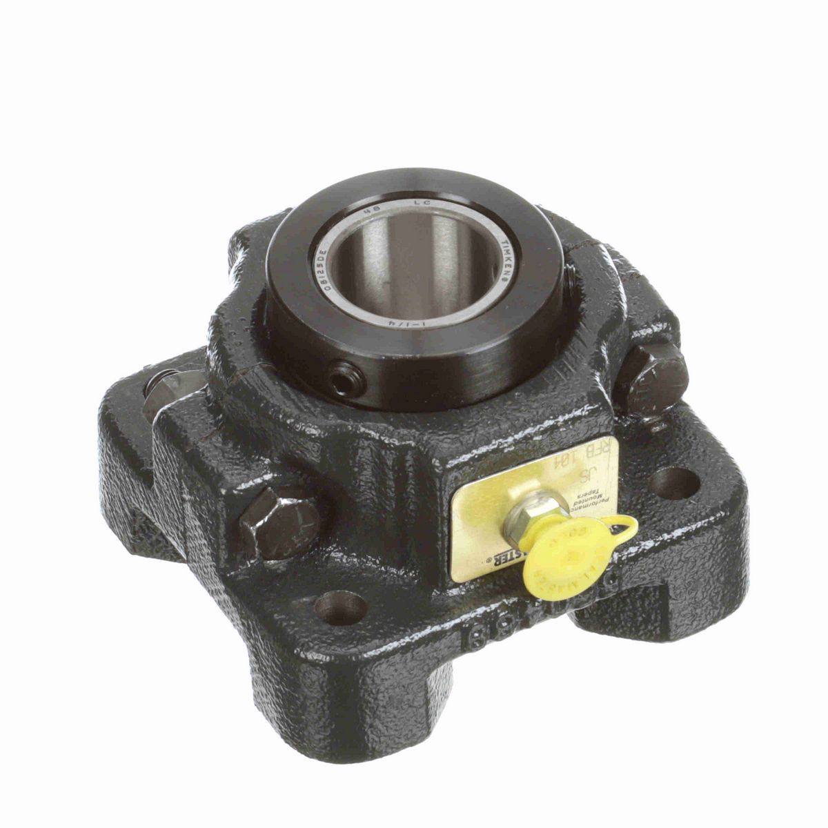 Sealmaster Mounted Cast Iron Four Bolt Flange Tapered Roller - 52100 Bearing Steel - Double Collar Mount Lock - RFB 104
