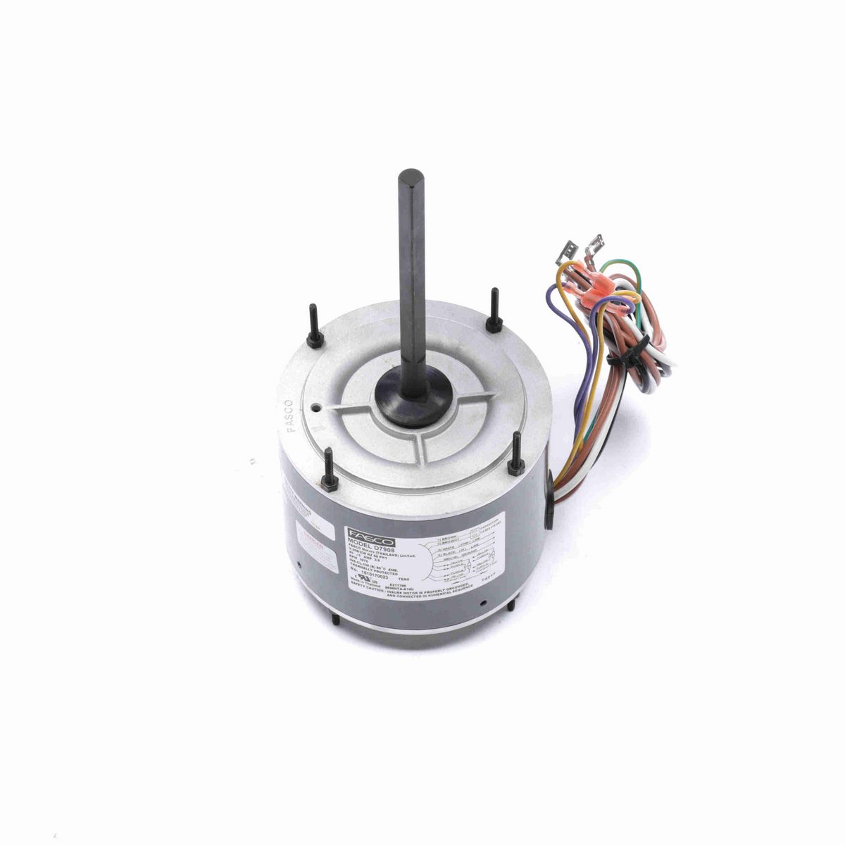 FASCO Condenser Fan Motor, 1/3 HP, 1 Ph, 60 Hz, 208-230 V, 1075 RPM, 1 Speed, 48 Frame, TEAO - D7908