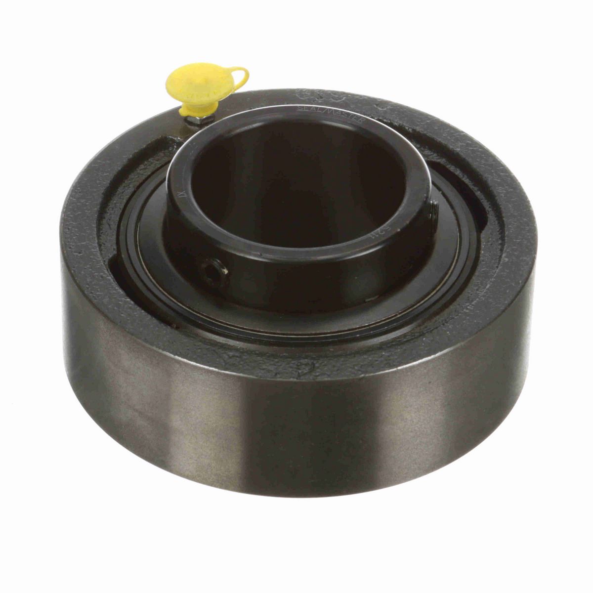 Sealmaster Mounted Cast Iron Cylindrical Cartridge Ball Bearing - 52100 Bearing Steel, Black Oxided - Setscrew Lock - SC-211