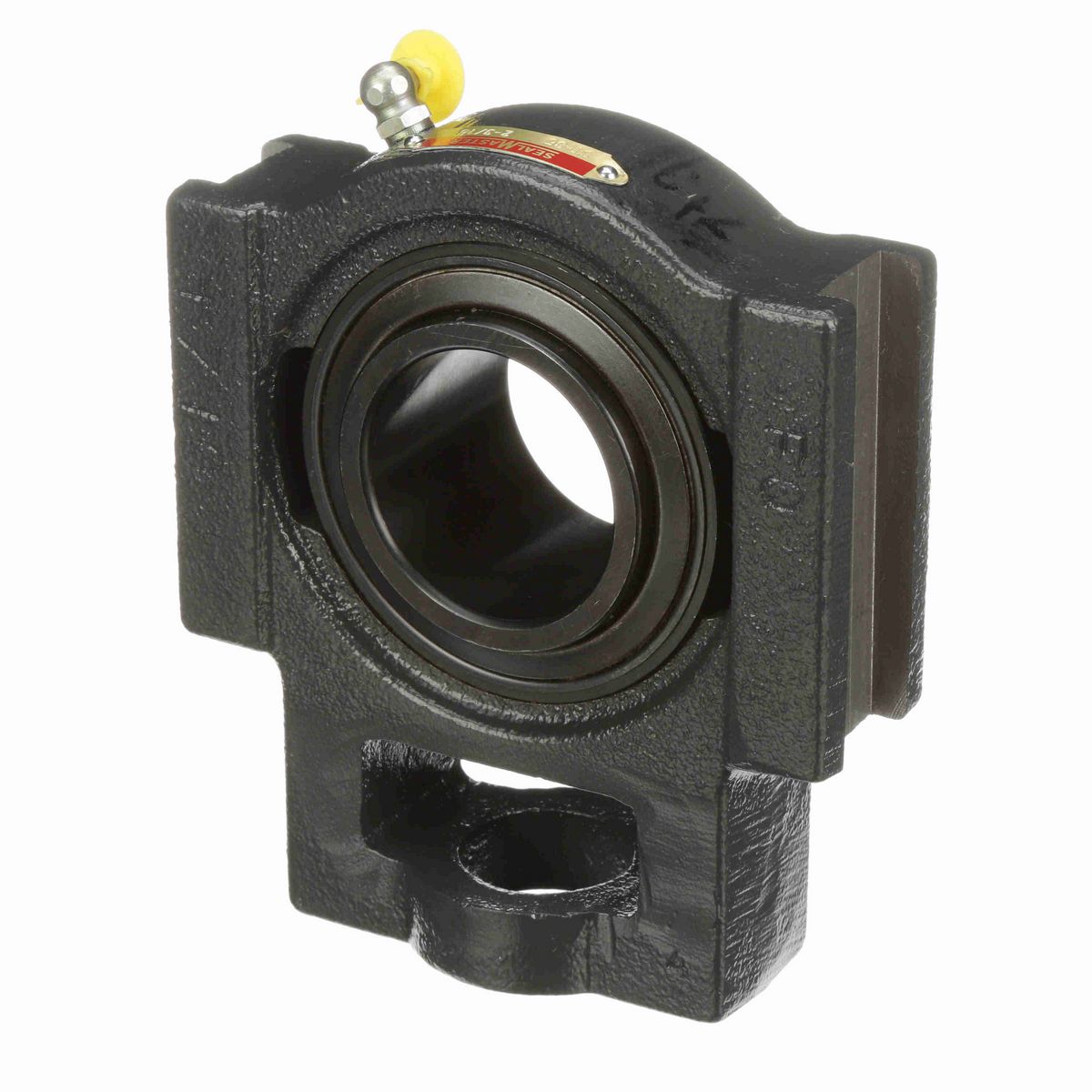 Sealmaster Mounted Cast Iron Wide Slot Take Up Ball Bearing - 52100 Bearing Steel, Black Oxided - Setscrew Lock - ST-35