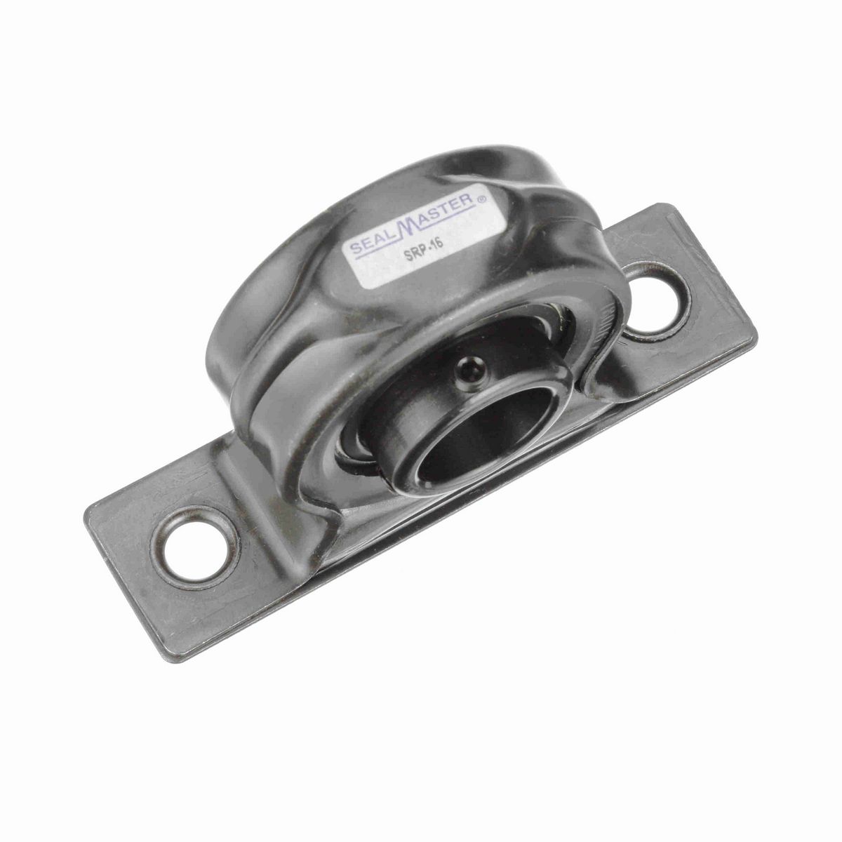 Sealmaster Mounted Stamped Steel Two Bolt Pillow Block Ball Bearing - 52100 Bearing Steel, Black Oxided - Setscrew Lock - SRP-16