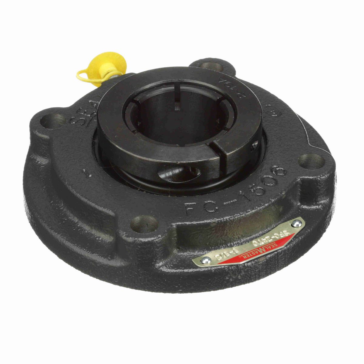 Sealmaster Mounted Cast Iron Flange Cartridge Ball Bearing - 52100 Bearing Steel, Black Oxided - Concentric Lock - SFC-24TC