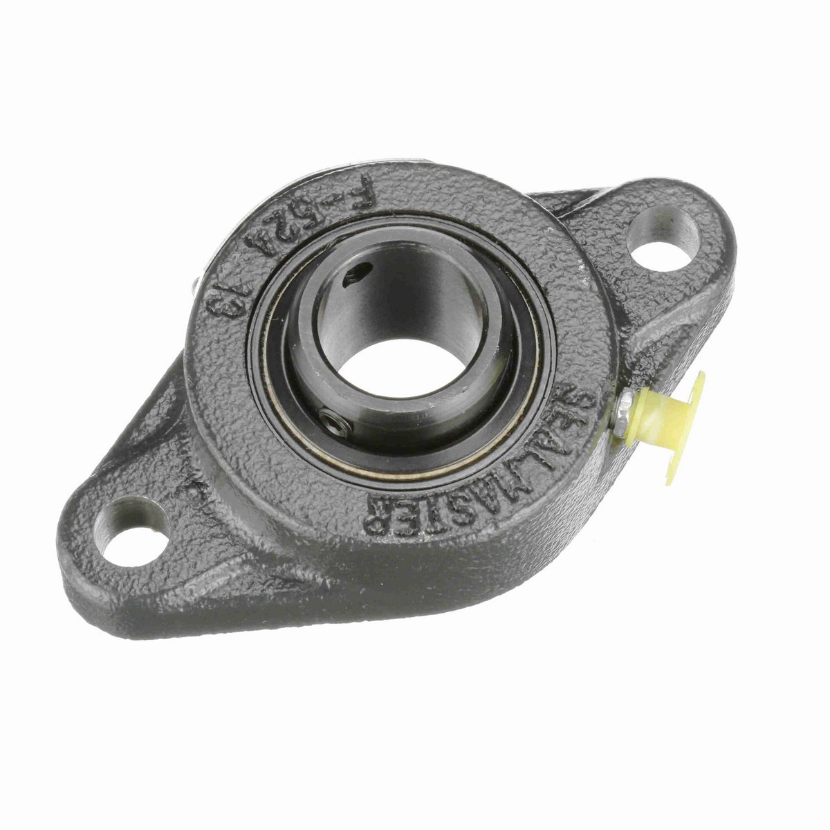 Sealmaster Mounted Cast Iron Two Bolt Flange Ball Bearing - 52100 Bearing Steel, Black Oxided - Setscrew Lock - SFT-16