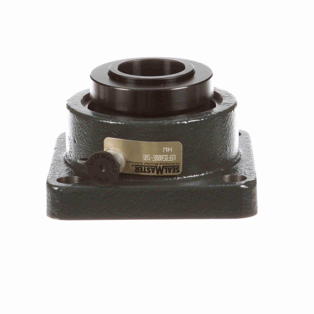 Sealmaster Mounted Cast Iron Four Bolt Flange Spherical Roller - 52100 Bearing Steel, Black Oxided - Collar Mount Lock - USFB5000E-108
