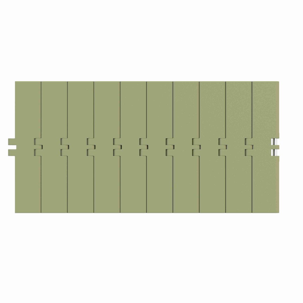 Rexnord 820 Straight Running Solid Top, Material: Green Abrasion Resistant Polyamide, Width: 7.5in, Pitch: 1.5in - 81431525