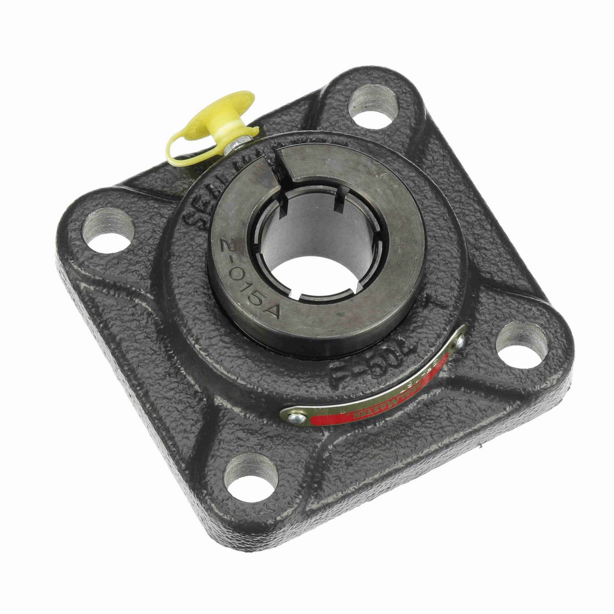 Sealmaster Mounted Cast Iron Four Bolt Flange Ball Bearing - 52100 Bearing Steel, Black Oxided - Concentric Lock - SF-16T