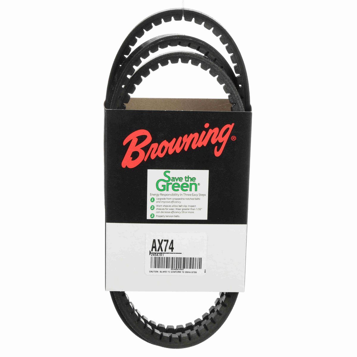 Browning EPDM Notched Belt 98% Efficient - AX74