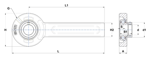 Фланцевый подшипниковый узел SNR ESSP201T20