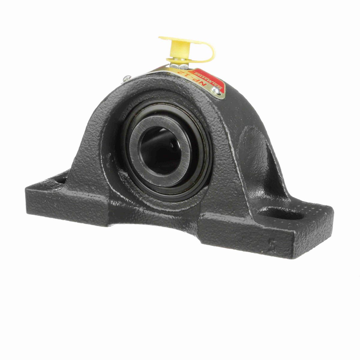 Sealmaster Mounted Cast Iron Two Bolt Pillow Block Ball Bearing - 52100 Bearing Steel, Black Oxided - Setscrew Lock - NP-12