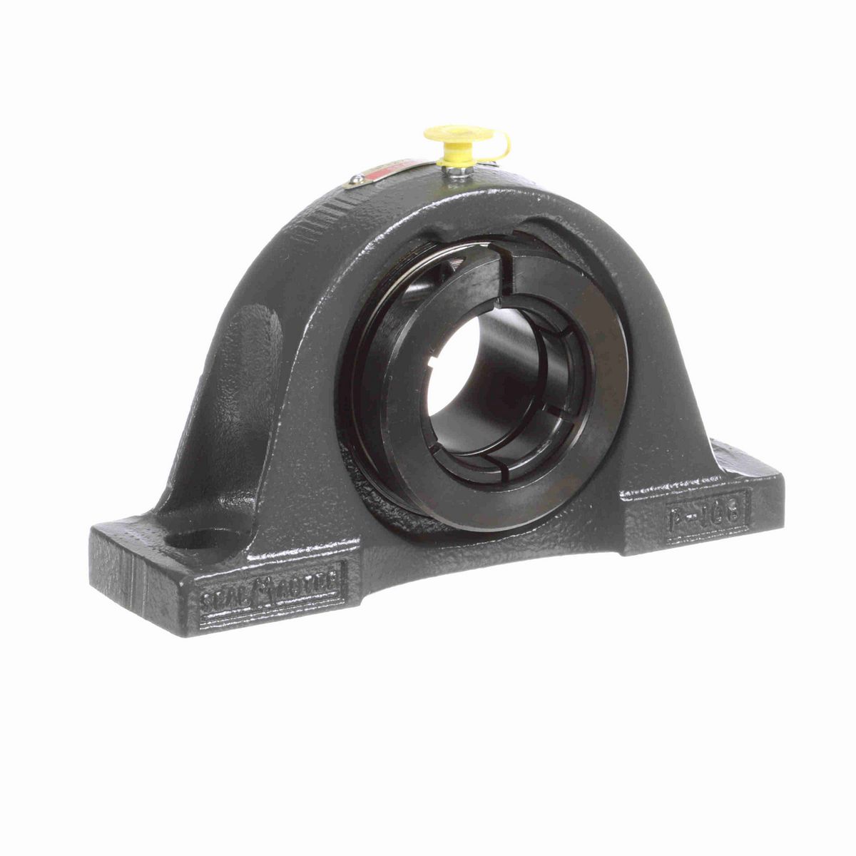 Sealmaster Mounted Cast Iron Two Bolt Pillow Block Ball Bearing - 52100 Bearing Steel, Black Oxided - Concentric Lock - NP-27T