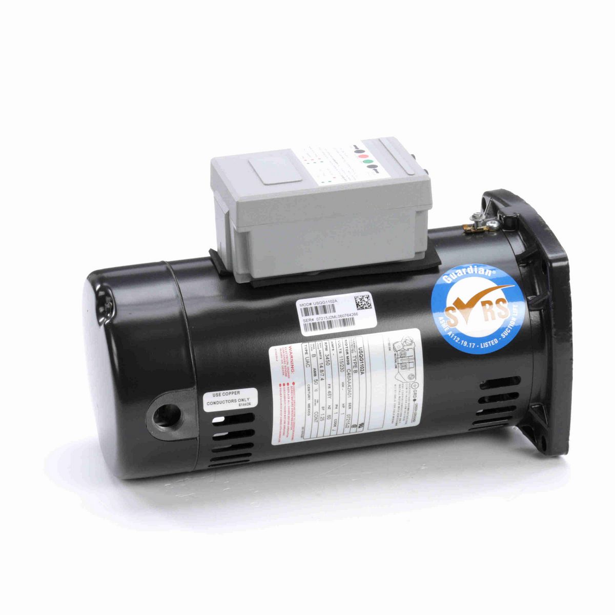 Century Guardian ® Motors Pool Pump Motor, 1 HP, 1 Ph, 60 Hz, 230/115 V, 3600 RPM, 48Y Frame, ODP - USQG1102A