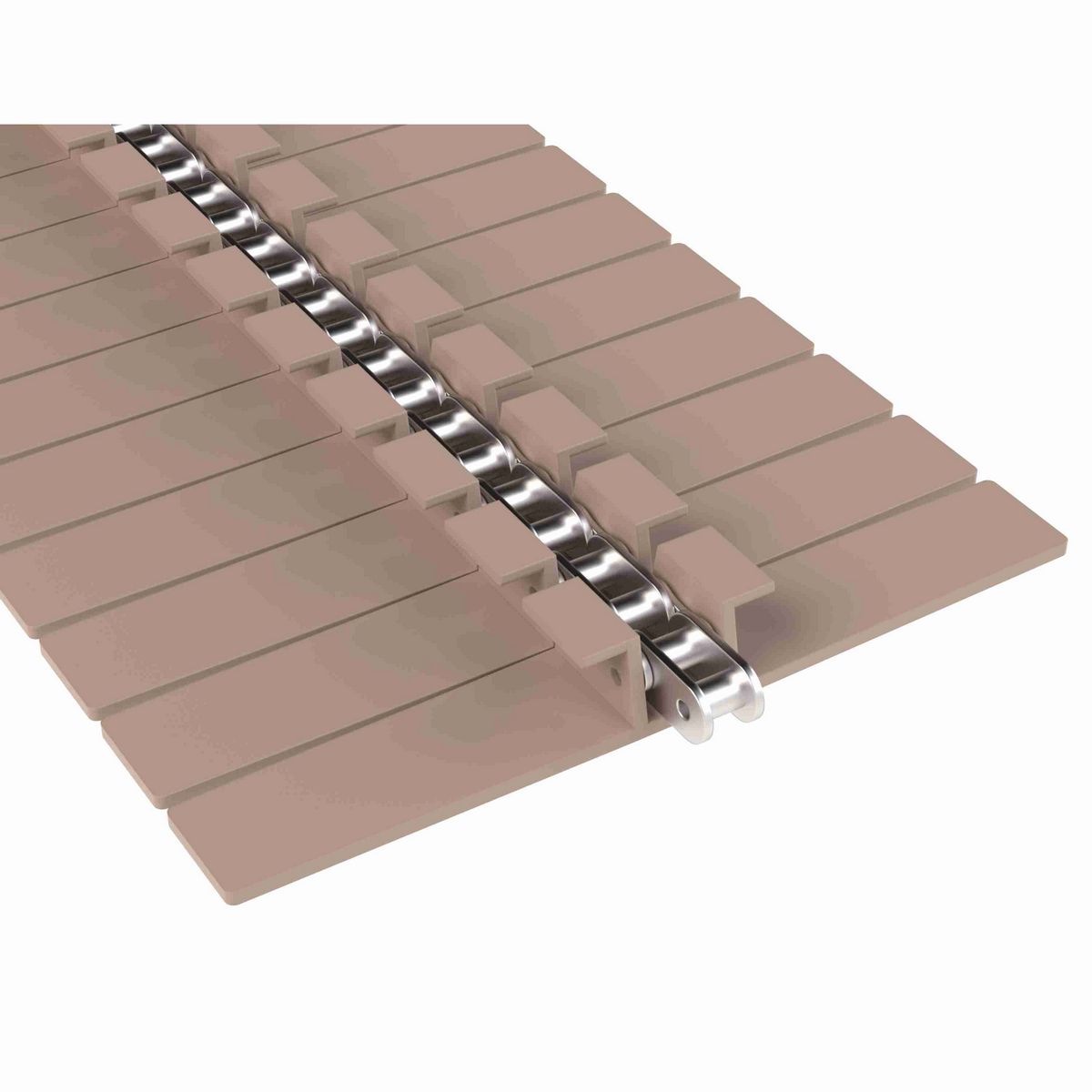 Rexnord 1873TAB Side-flexing Solid Top, Material: Tan Low Friction, Width: 10in, Pitch: 1.5in - LF1873K10